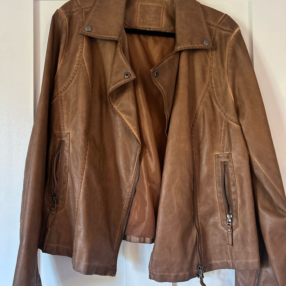 Max Studio Tan Faux Leather Jacket